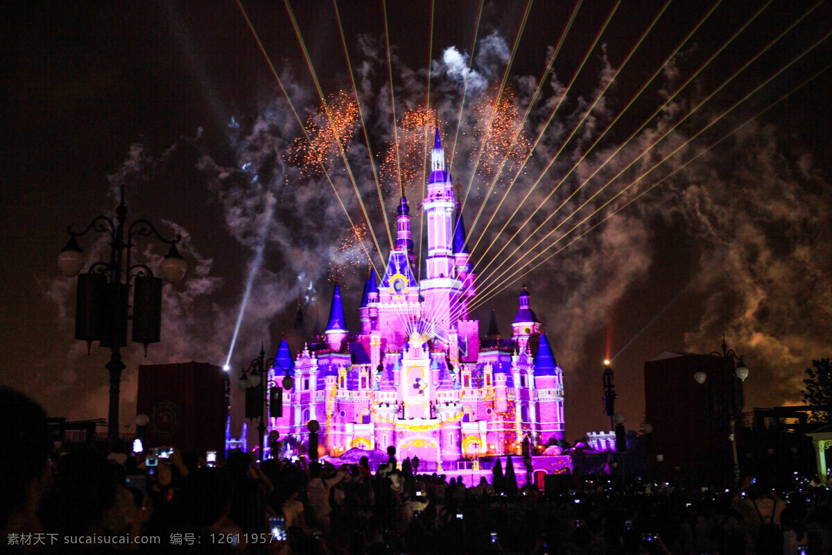 上海 迪士尼 乐园 夜景 城堡 焰火 旅游风光摄影 上海风光 旅游摄影 国内旅游 上海迪士尼