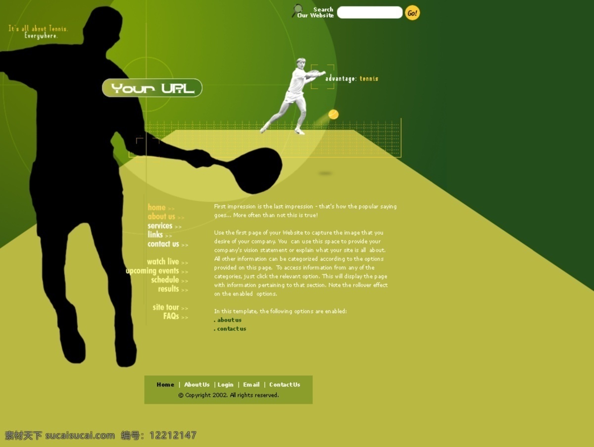 网球 俱乐部 网页模板 网页素材 网页代码