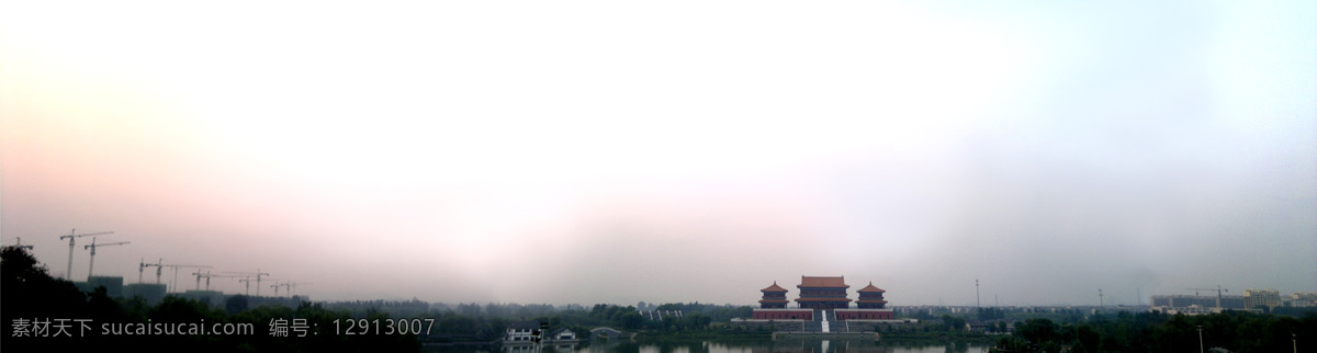 大观楼 水上公园 寺庙 还乡河 唐山 长幅 建筑景观 自然景观