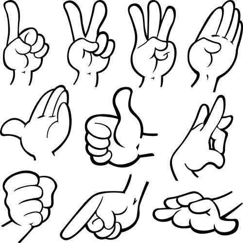 不同 手势 矢量 集 不同姿态的手 矢量图 矢量人物