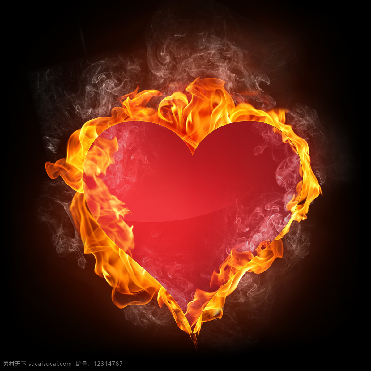 火焰 包围 心 型 心型 爱心 燃烧的心 高清图片 饱满的心型 火焰图片 生活百科