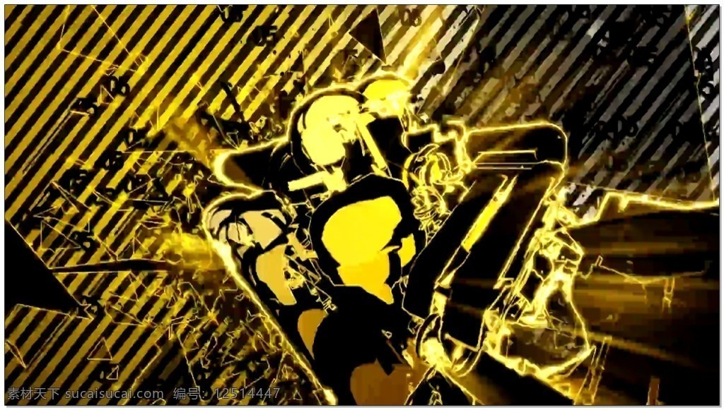 科幻 酒吧 背景 高清视频素材 视频素材 动态视频素材 金黄色 细线 线条