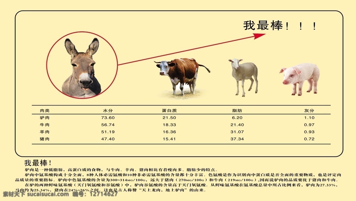 驴肉营养表 驴肉 火烧 河间 营养表 海报 展牌