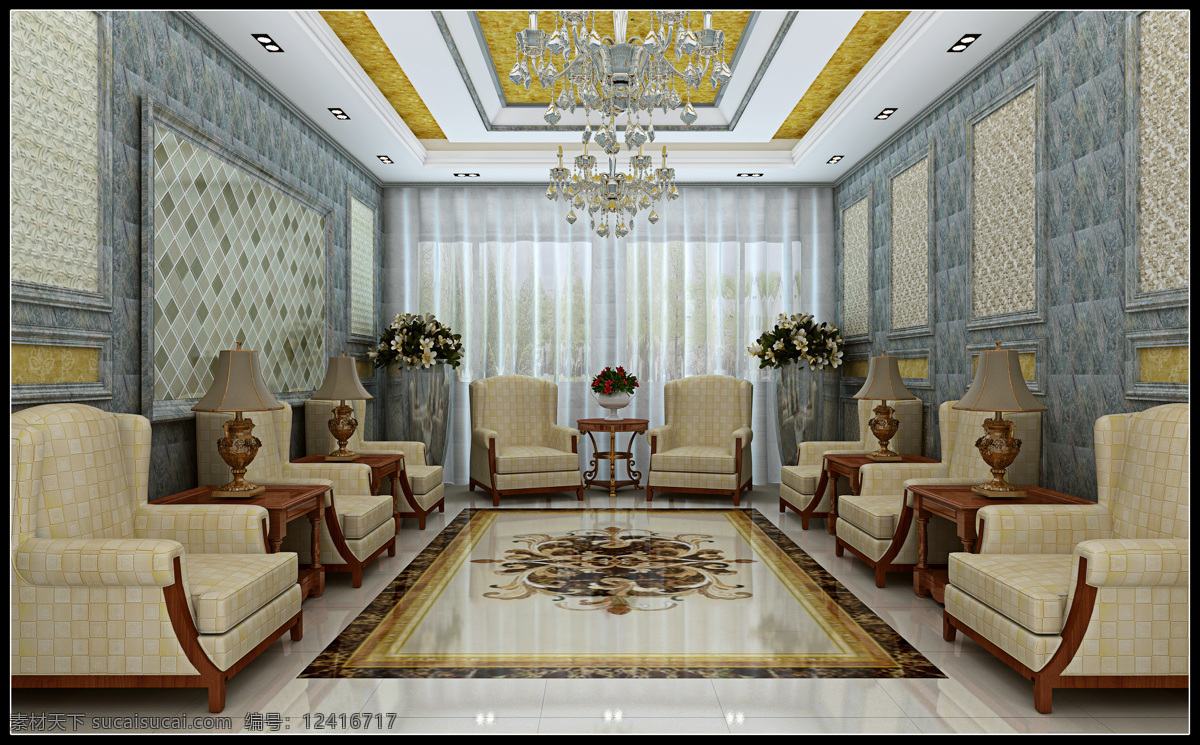 接待室效果 九龙璧 背景墙 玉石 玉石背景 沙发 3d作品 3d设计