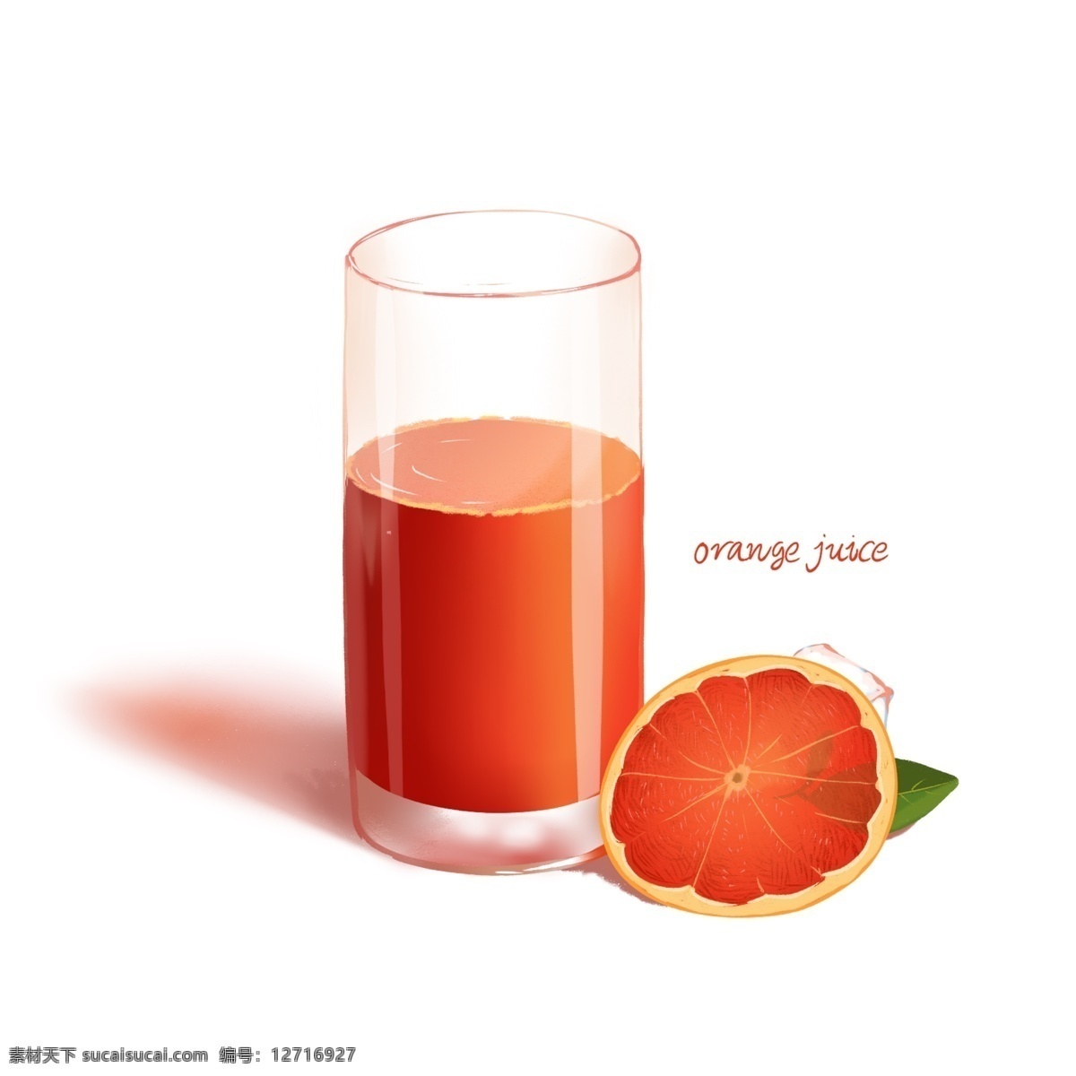 流行色 珊瑚 橘 柳 橙汁 柳橙汁 果汁 橘子汁 卡通 珊瑚橘 手绘
