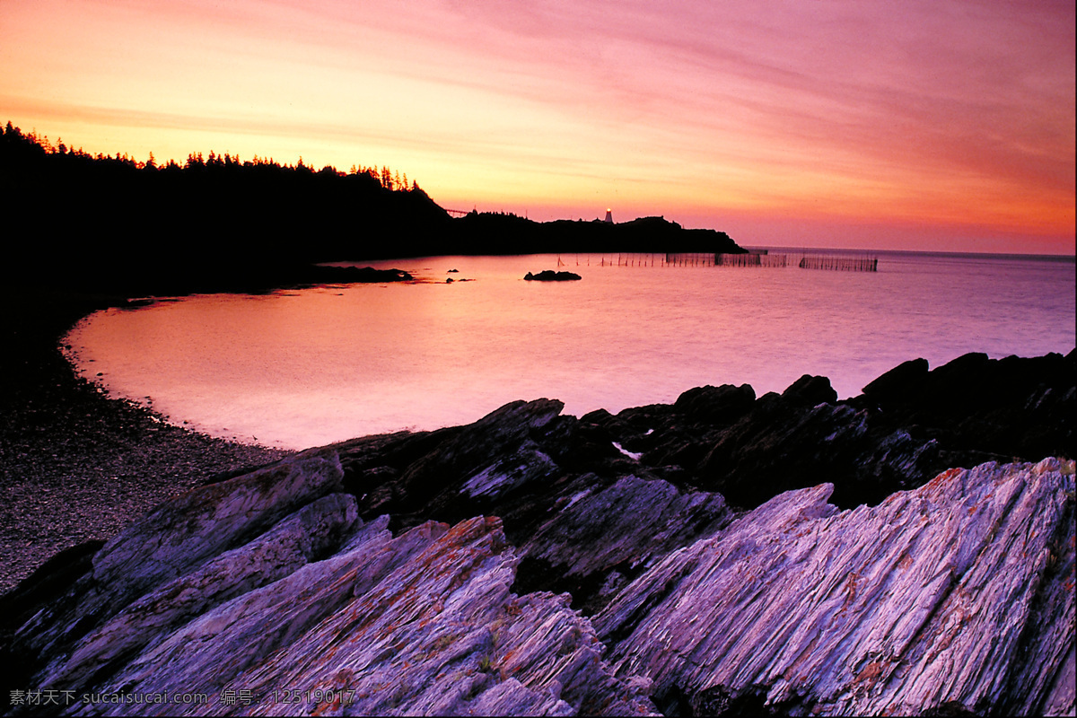 黄昏 海景 灯塔 海岸 海边 森林 石头 天空 夕阳 黄昏海景 阳光 岩石 自然风景 自然景观 风景 生活 旅游餐饮