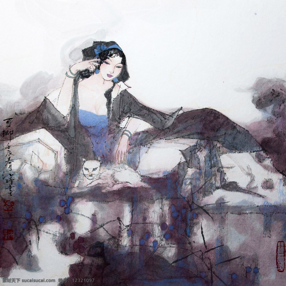工笔 国画 绘画书法 人物 文化 文化艺术 作品 金陵 十 二 钗 卿 设计素材 模板下载 杨沛璋 红楼人物 金陵十二钗