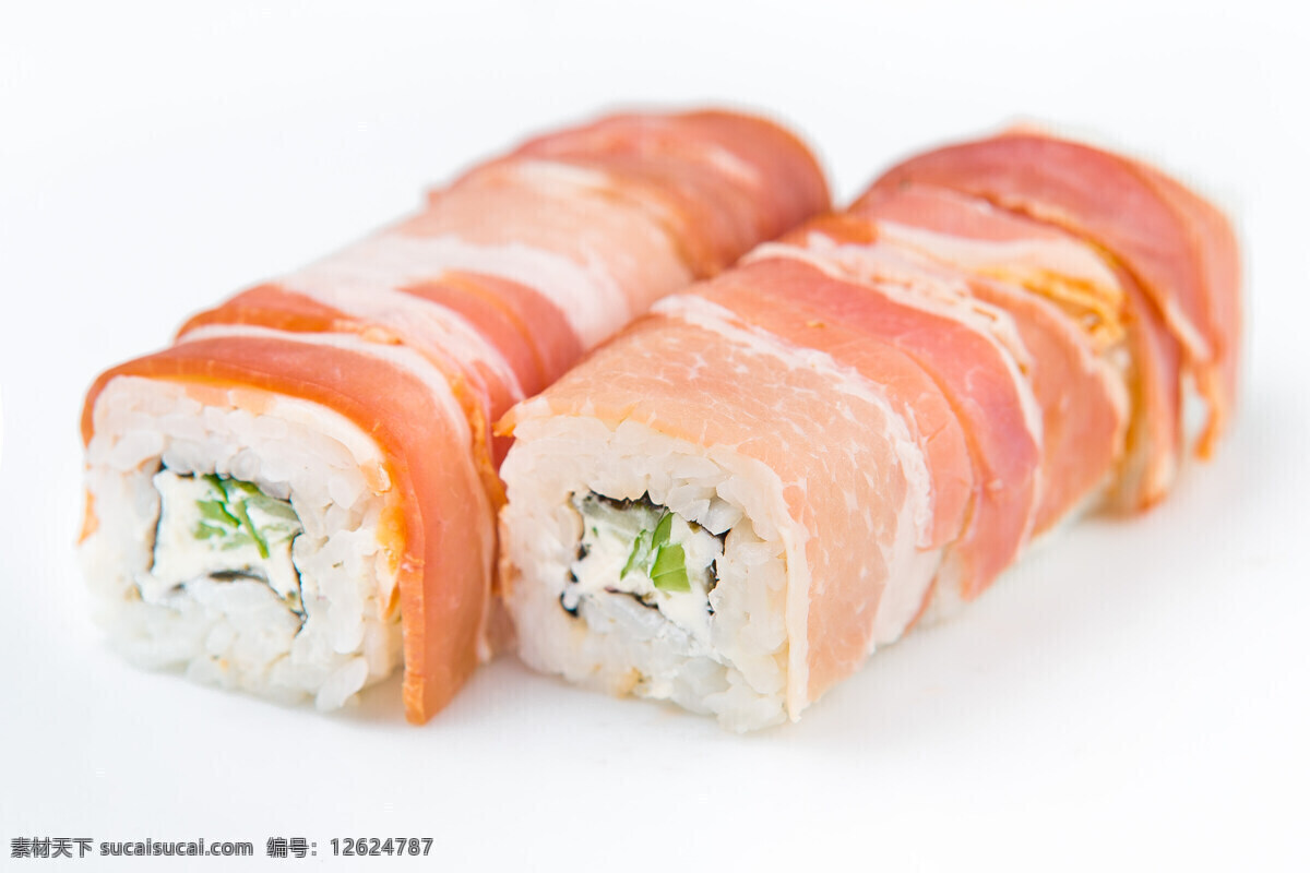 寿司美食 日本传统美食 日本料理 肉类寿司 培根寿司 餐饮美食