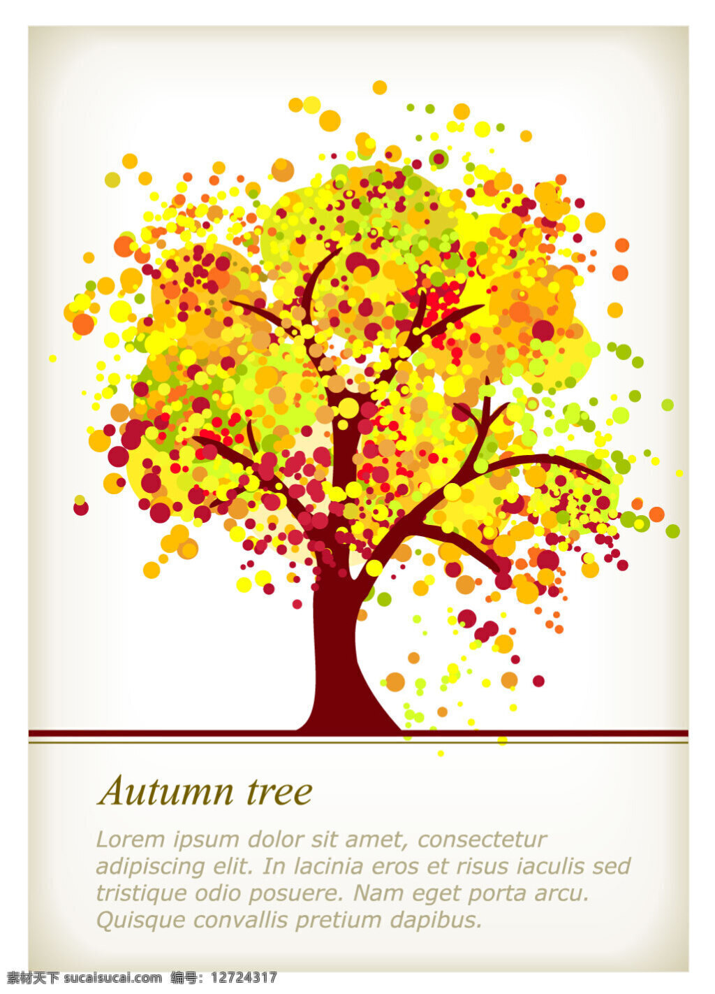 秋天 树 艺术 创作 背景 矢量 秋天的 艺术创作 矢量素材