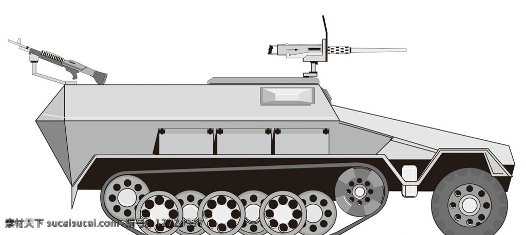 装甲车 步兵车 重武器 坦克车 简笔画 线条 线描 简画 黑白画 卡通 手绘 简单手绘画 矢量图 军事武器 现代科技