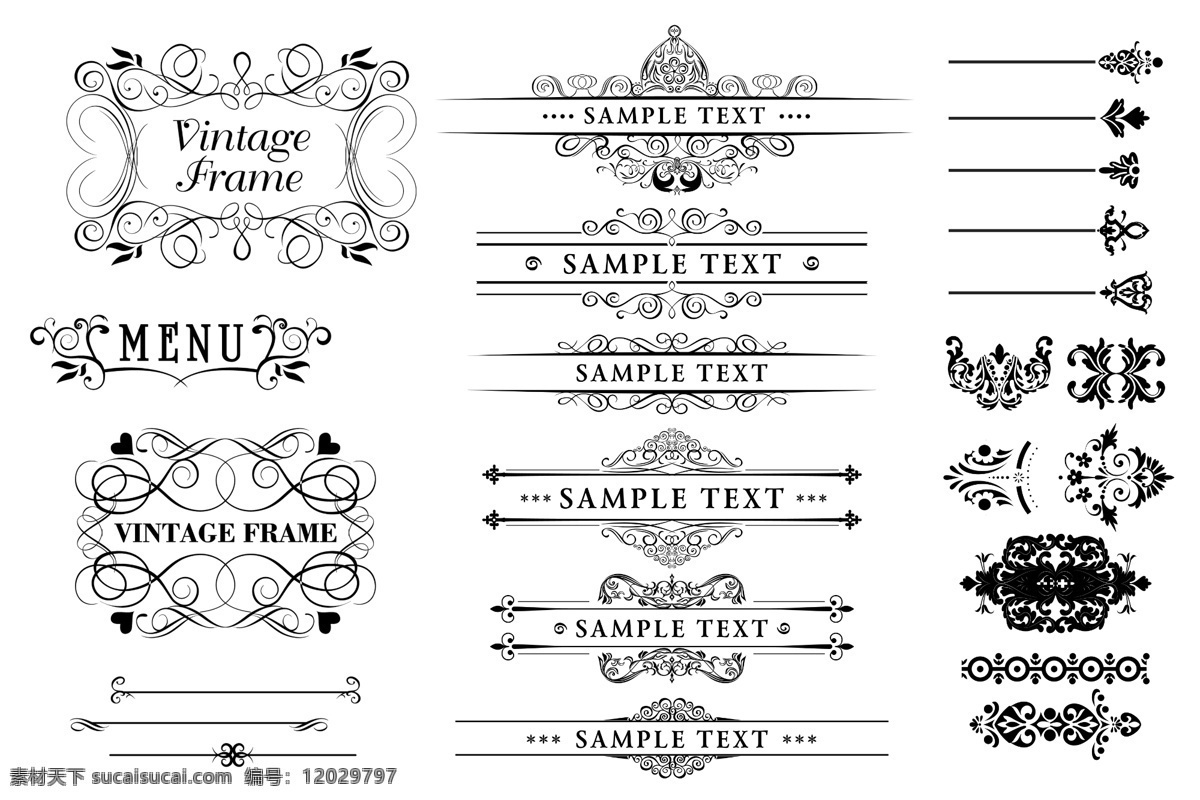 欧式花纹 角隅纹样 分割线 花纹 纹样 源文件 花边 标题栏 底纹边框 花边花纹