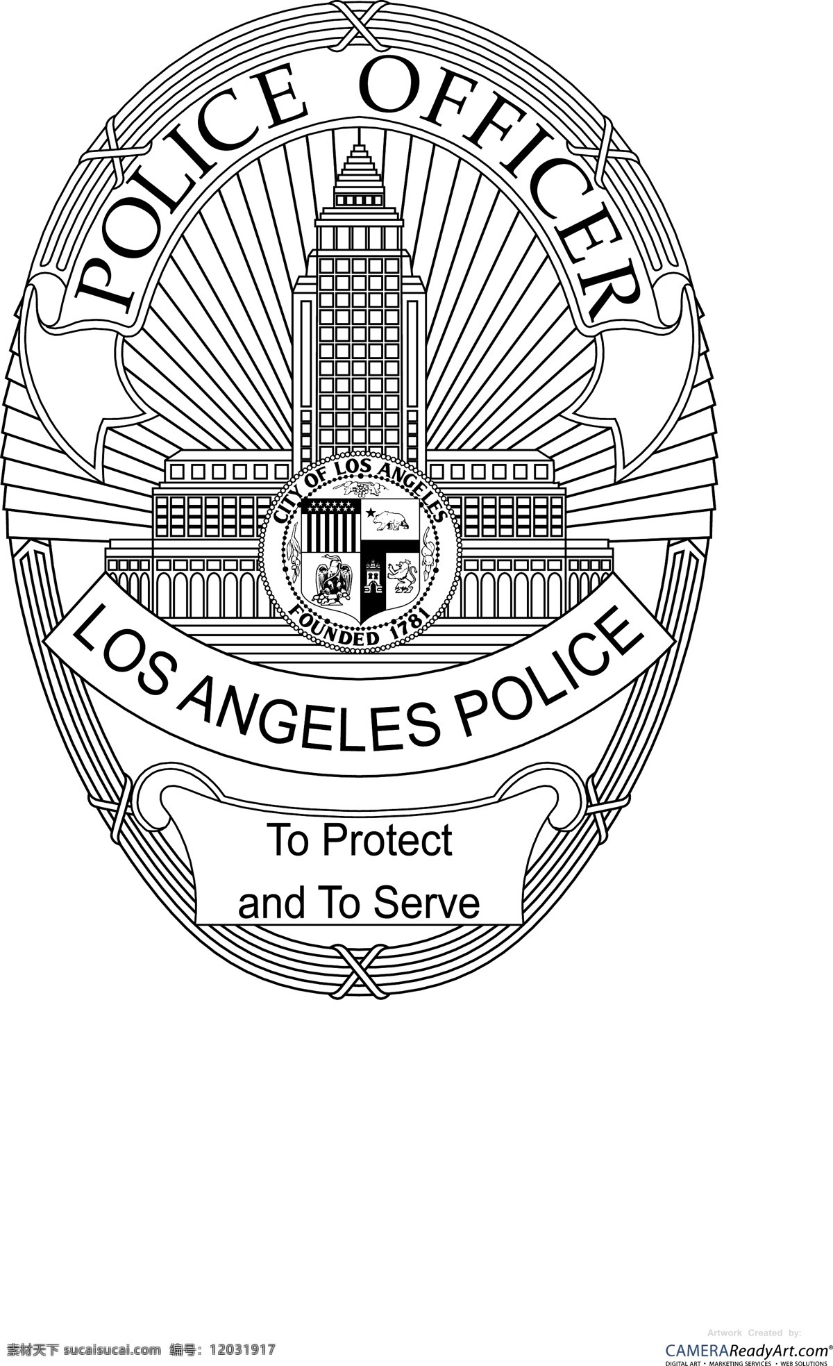 洛杉矶 警察 免费 标志 标识 psd源文件 logo设计