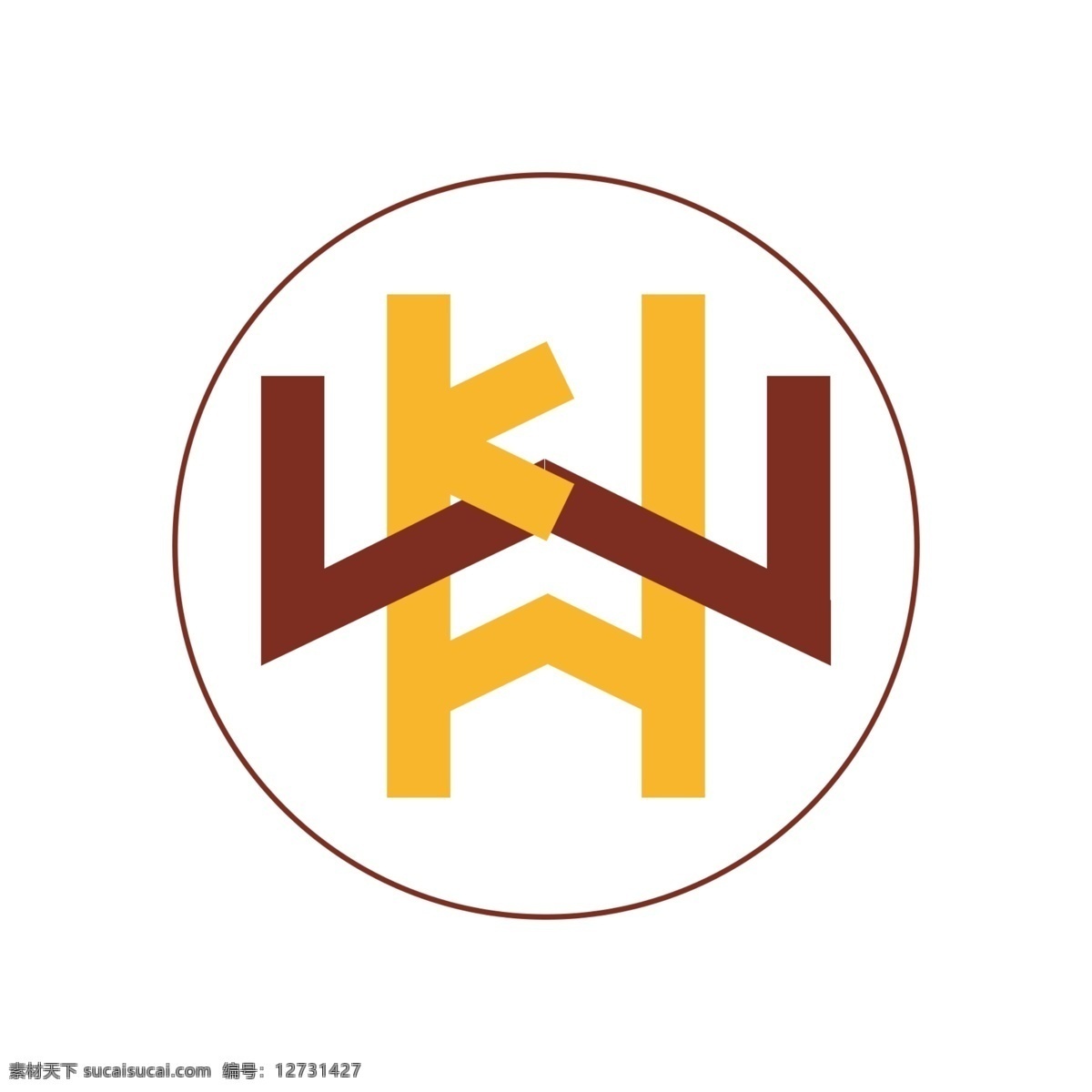大气简洁棕企业logo标识kwh名字缩写素材图片下载-素材编号12731427-素材天下图库