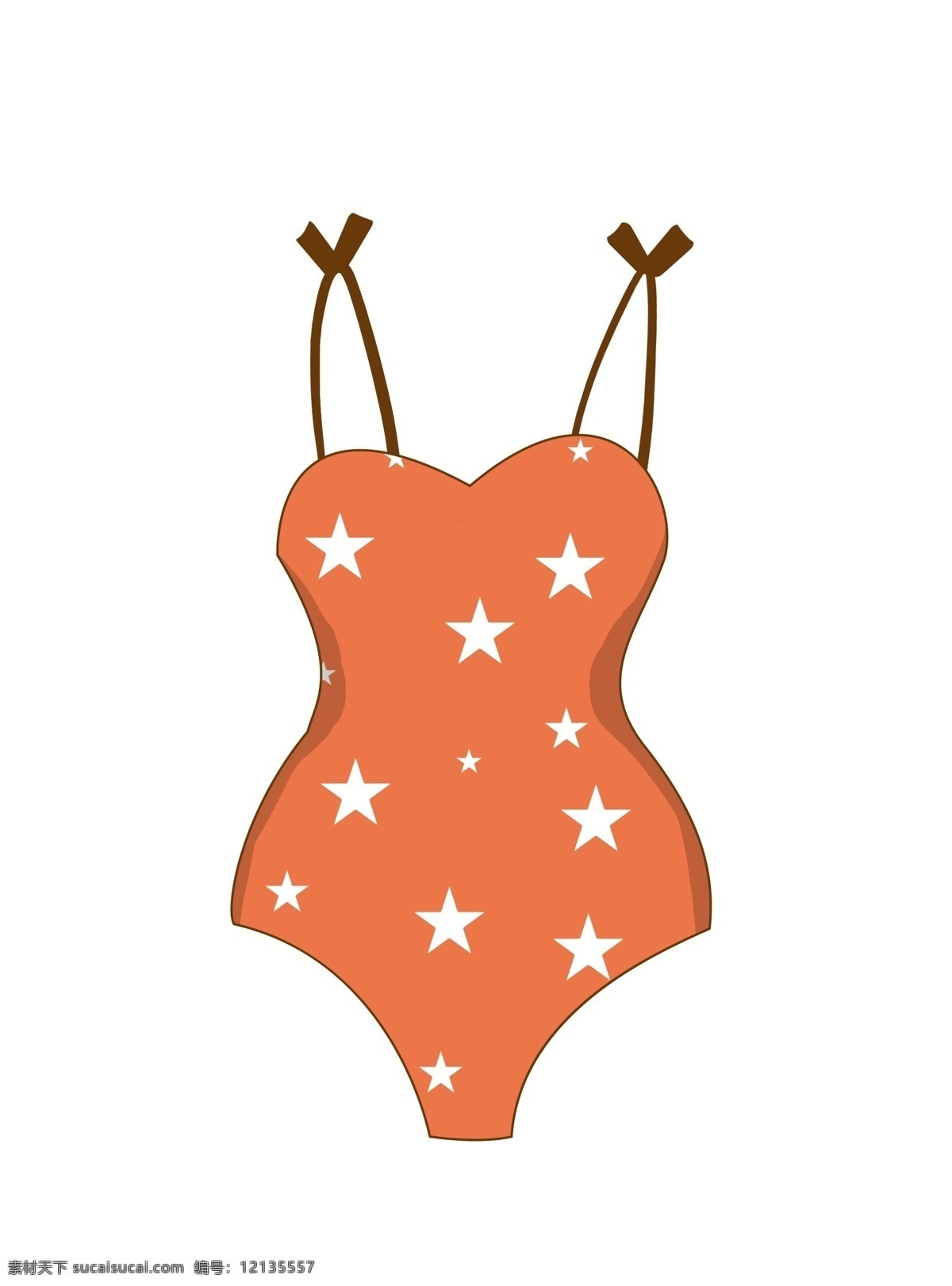 橘红色 吊带 泳衣 夏季 服饰