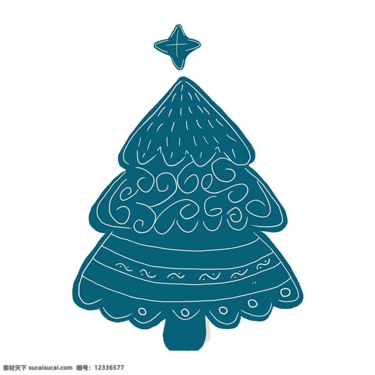 手绘 卡通 圣诞树 圣诞元素 可爱 png元素 免抠元素