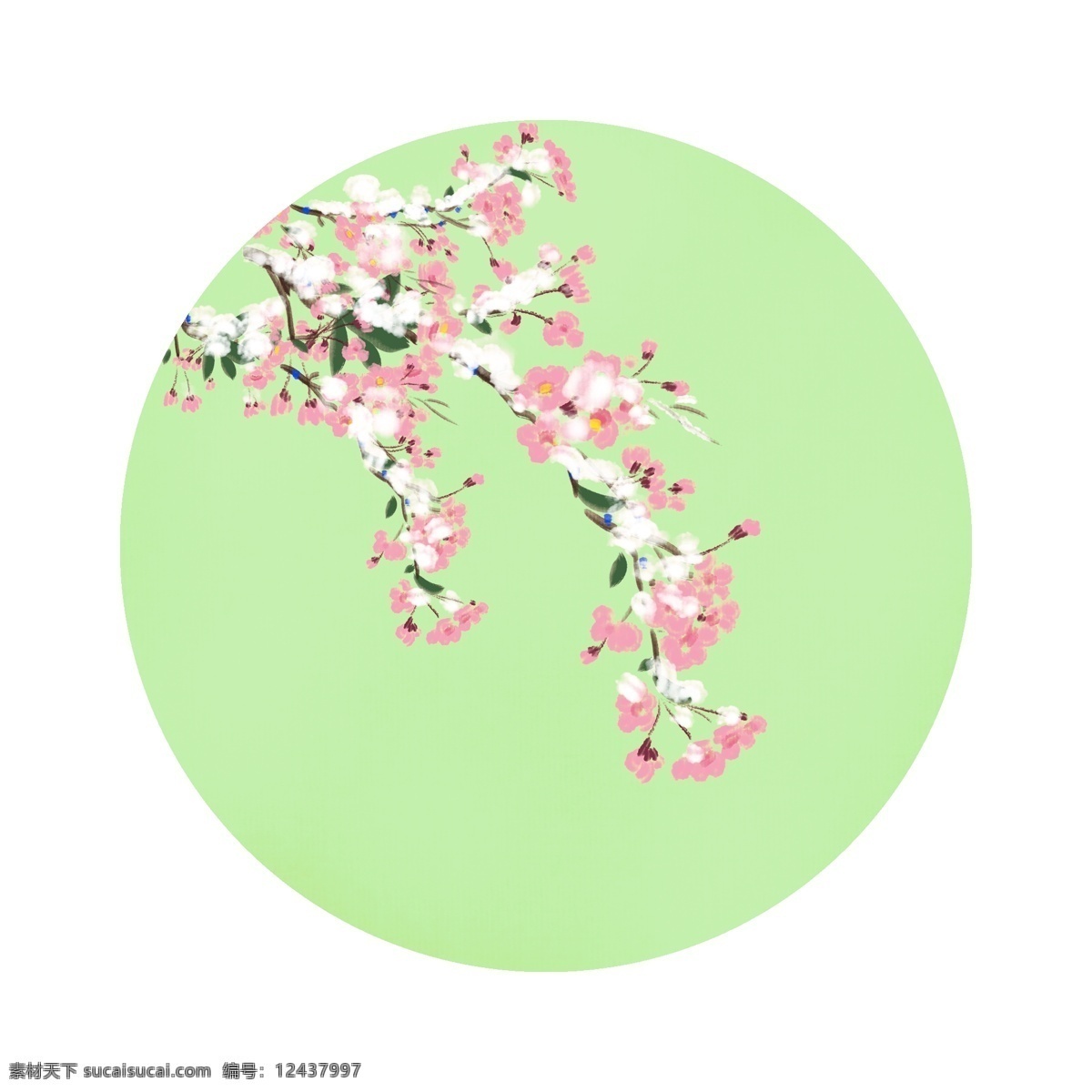 手绘 冬季 花朵 边框 粉色的花朵 漂亮的花朵 卡通边框 手绘圆形边框 冬季圆形边框 妖艳的花朵