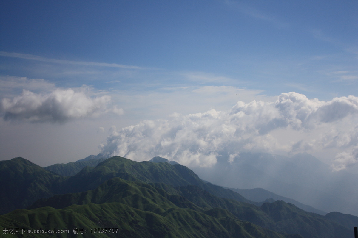 武功山 风光 山 山顶 晴空 自然景观 山水风景 灰色