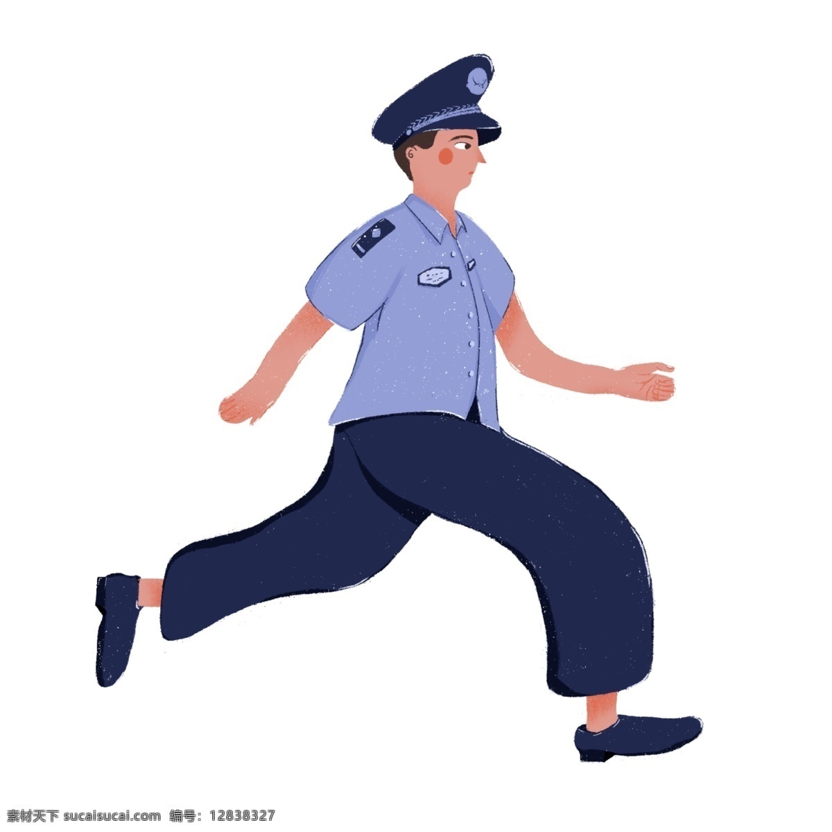 奔跑 的卡 通 警察 跑步 警察人物 卡通警察 跑步的警察