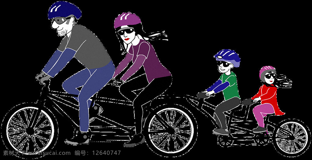 手绘 卡通 双人 骑 单车 免 抠 透明 图 层 运动自行车 自行车运动 骑运动自行车 运动自行车画 户外 插画