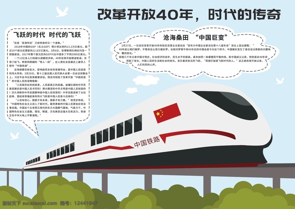 改革开放 周年 时代 传奇 卡通 手 抄报 40周年 高铁 中国巨变 党建宣传 时代飞跃