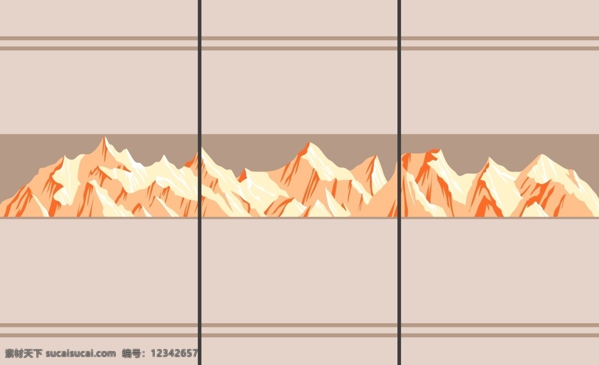 抽象 山峰 移门 图案 移门图案 灰色