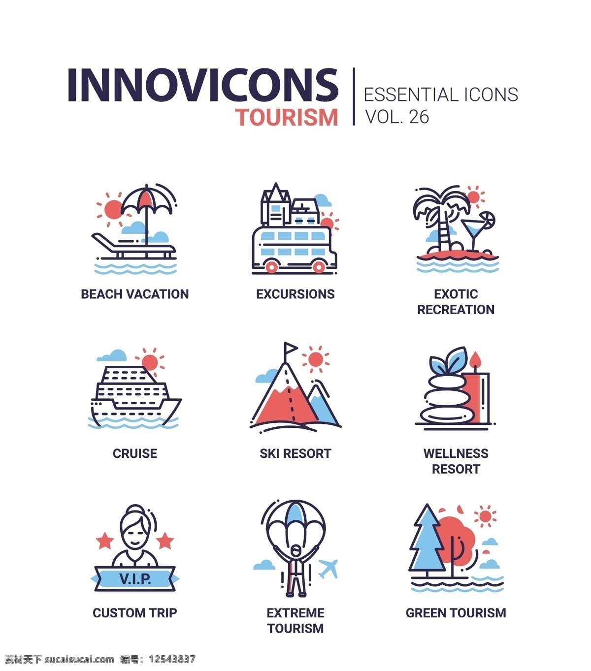 款 彩色 线条 旅行 图标 cion 彩色icon icon下载 icon图标 旅行icon 轮船icon 度假icon 热气球 icon 椰子树 鸡尾酒