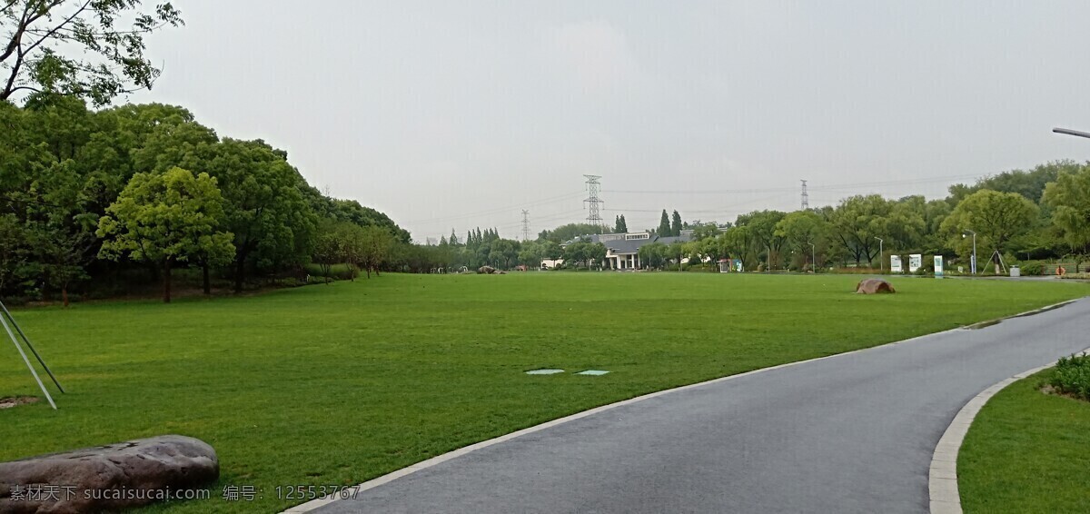 公园绿地 公园 绿地 树木 森林公园 道路 自然景观 自然风景