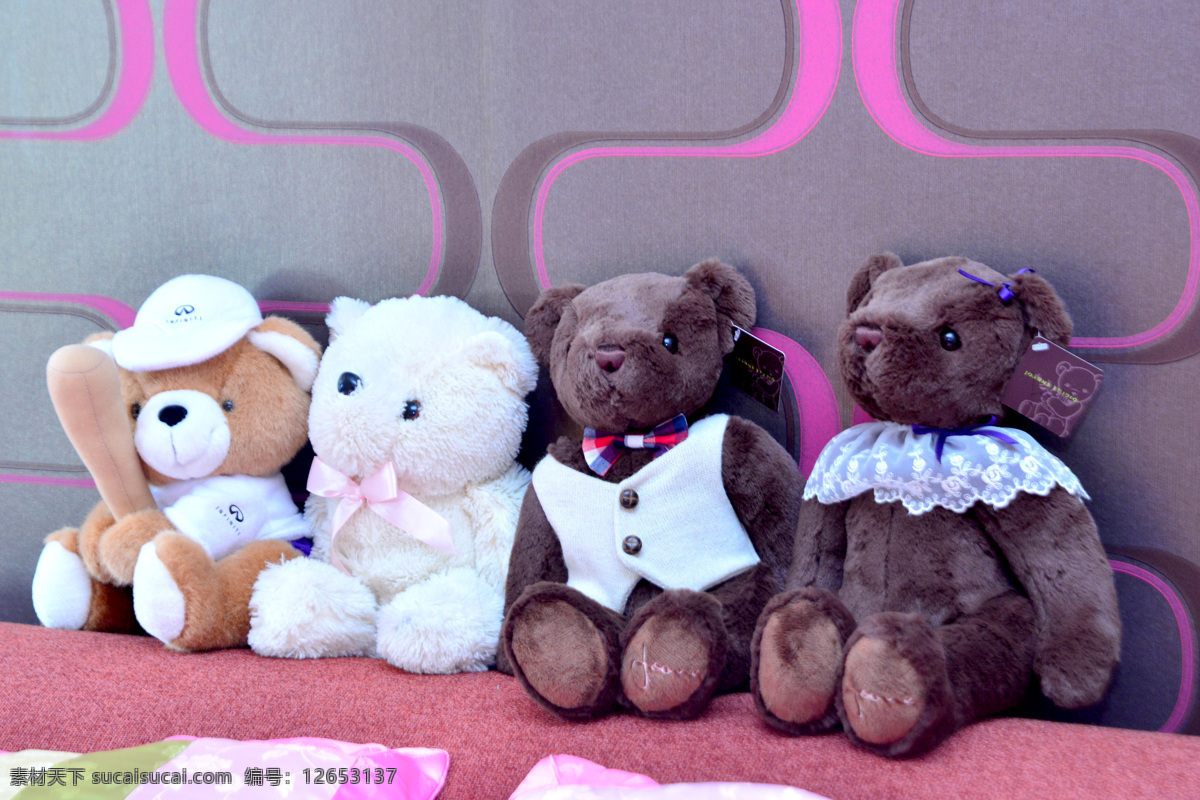 四 只 小 熊 家居生活 生活百科 玩具 玩具熊 装饰物 四只小熊 布绒玩具 psd源文件