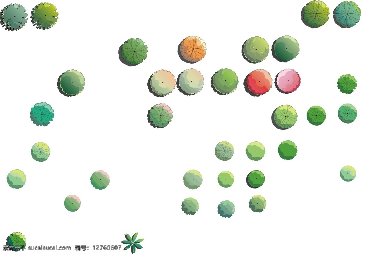 平面 植物 平面植物素材 psd植物 彩平树 树图例 psd素材树 环境设计 景观设计