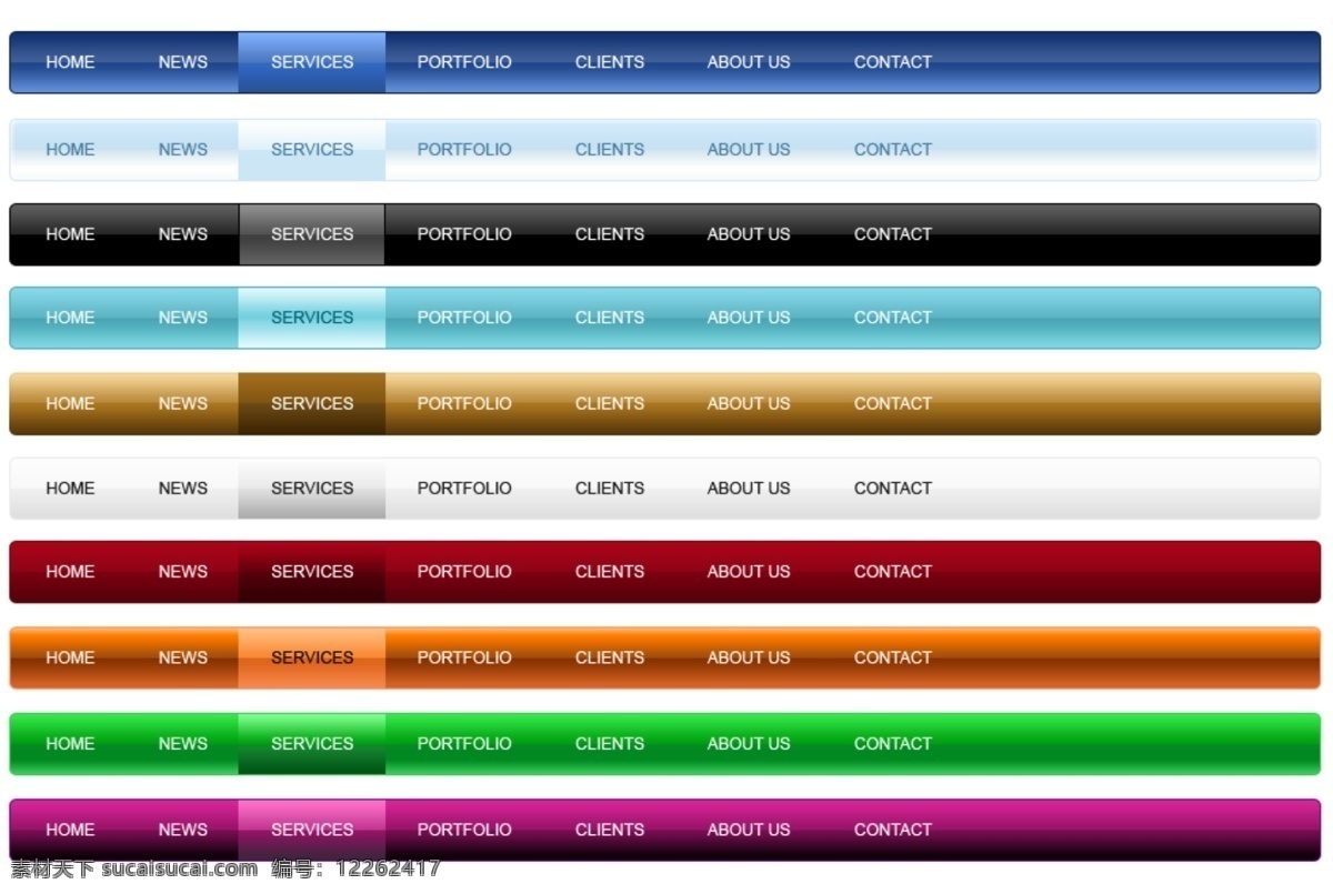 导航 条 分层 导航条 红色 蓝色 模板 水晶 网站 源文件 模板下载 psd源文件