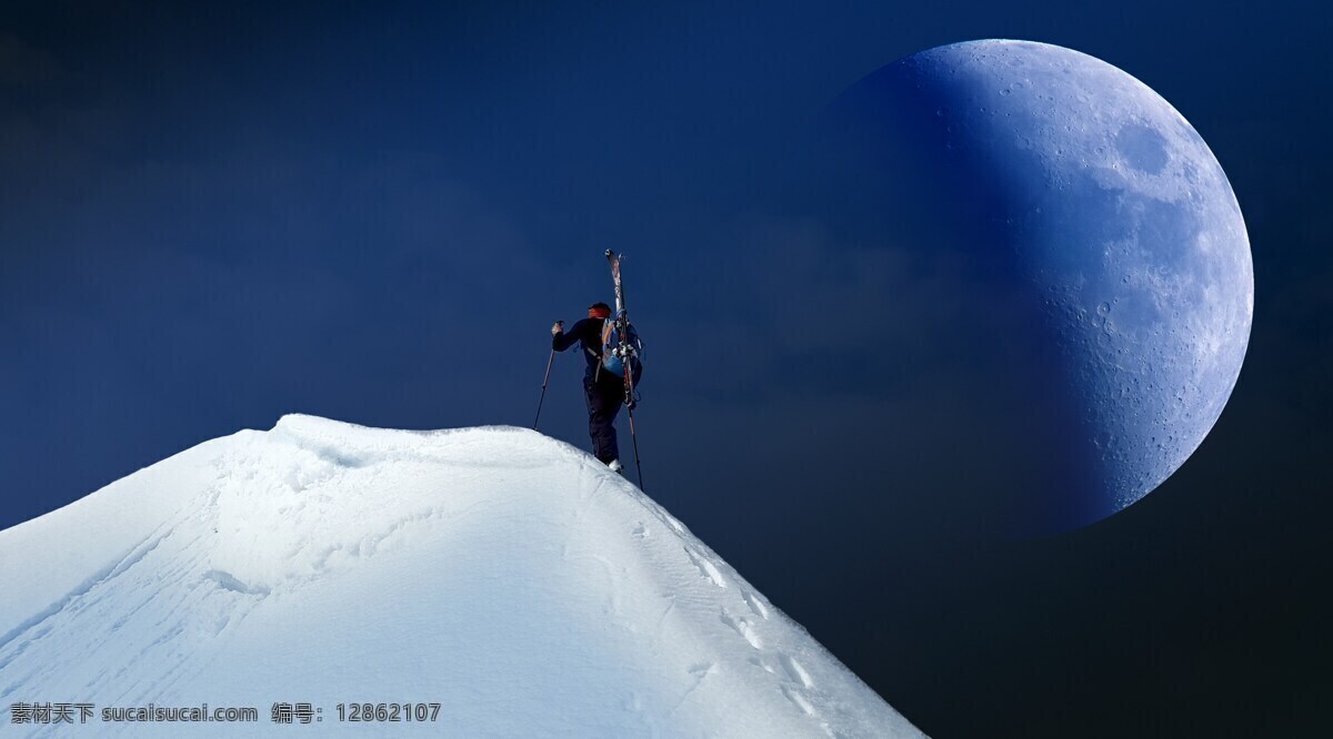 登雪山 登山队员 雪山 攀岩 月夜 冷色 建筑 室内 人文 旅游摄影 人文景观