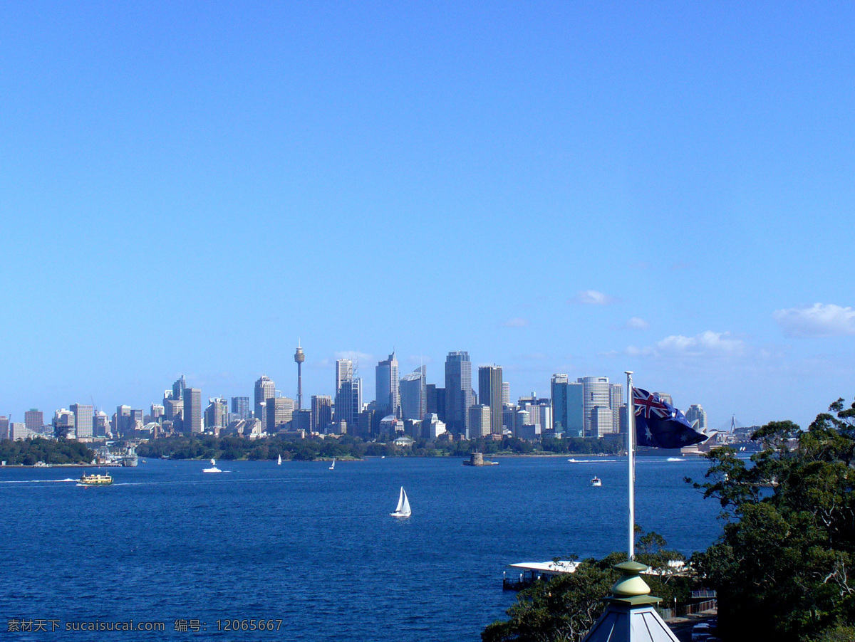 大海 风光摄影 国外旅游 海 海景 景观 旅游摄影 美丽风景 悉尼市远眺 悉尼湾 白帆点点 自然风光 美丽风光 悉尼 风景 生活 旅游餐饮