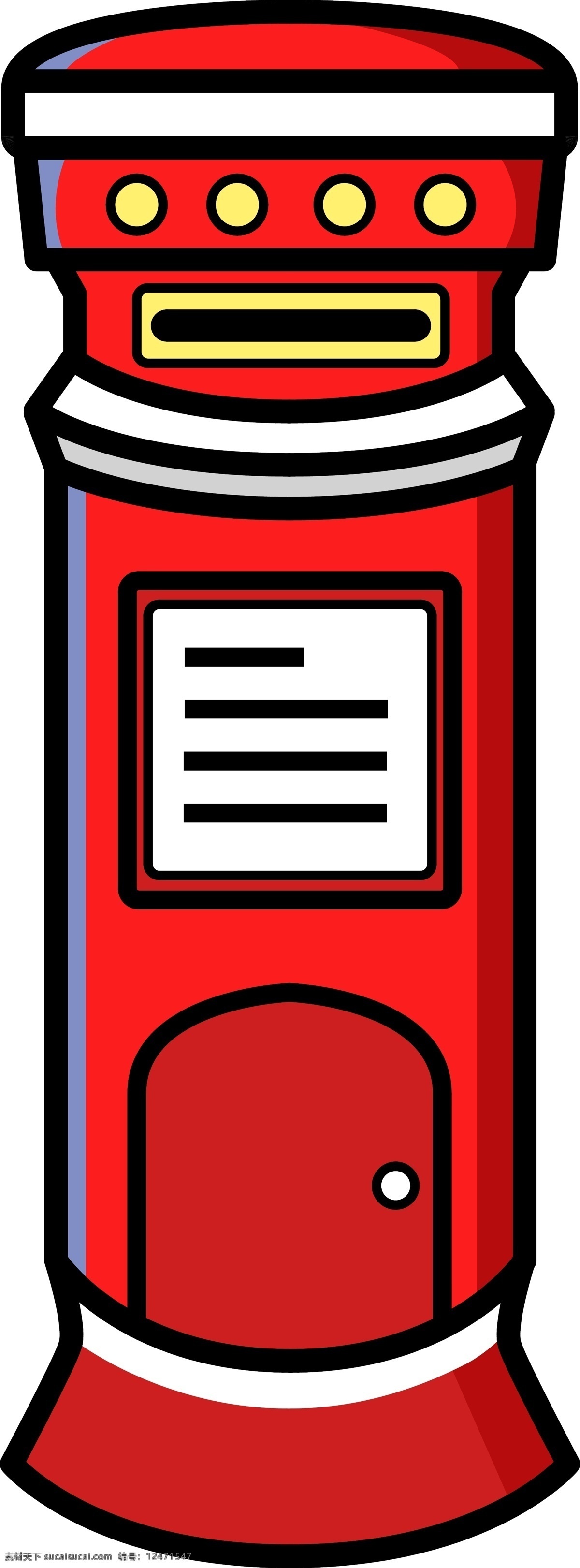 红白色 卡通 可爱 矢量 邮箱 商用 元素 红色 小清新 邮筒 信 信箱 信件 矢量插画