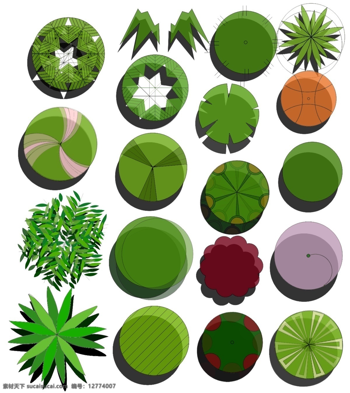 平面植物素材 树木平面 景观设计 灌木 植物 植物平面图 景观平面图 园林 平面 彩图 园林设计 灌木平面图 树木 分层 源文件