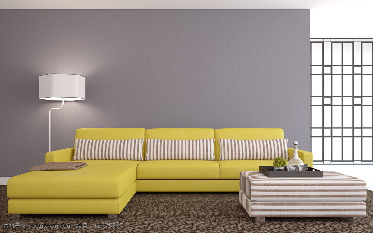 简洁 客厅 沙发 高清 落地灯 灯具 靠枕