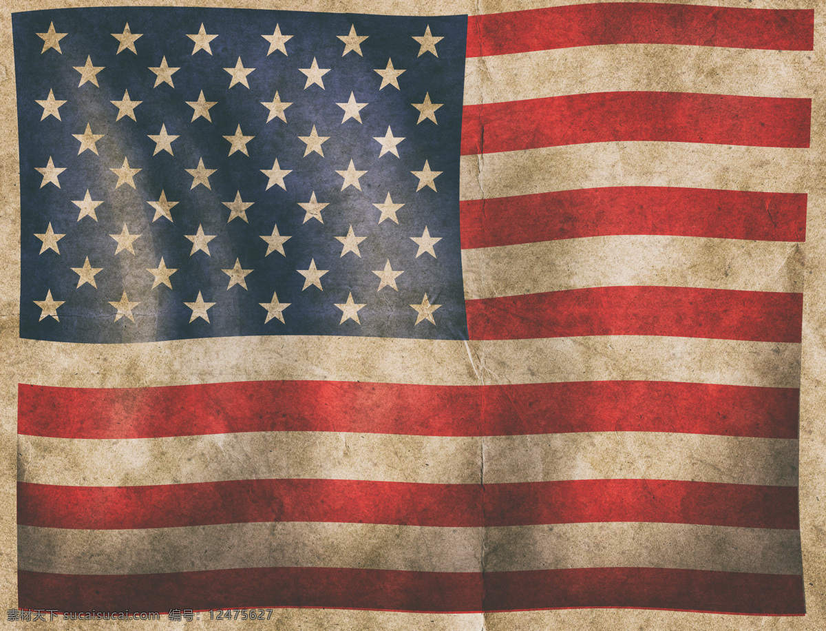 复古 美国 国旗 背景 美国国旗 五角星 其他类别 生活百科 红色