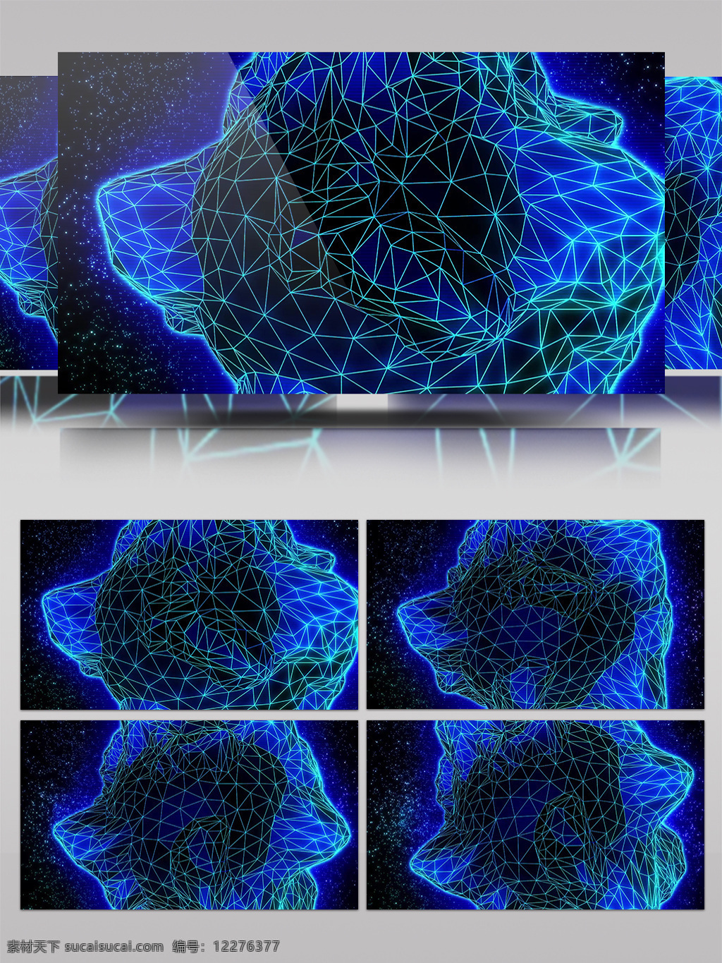蓝色 花朵 视频 蓝色粒子 粒子海 炫酷蓝色 三维动态类 几何魔法 空间几何变换 3d视频素材 特效视频素材