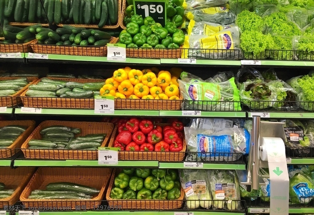 蔬菜货架 超市 蔬菜 菜椒 青椒 货架 蔬菜区 生活百科 生活素材