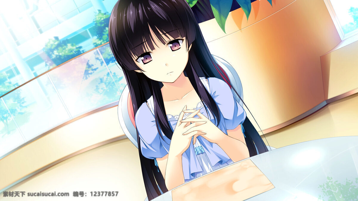 黑 长发 少女 动漫 可爱少女 卡通 可爱