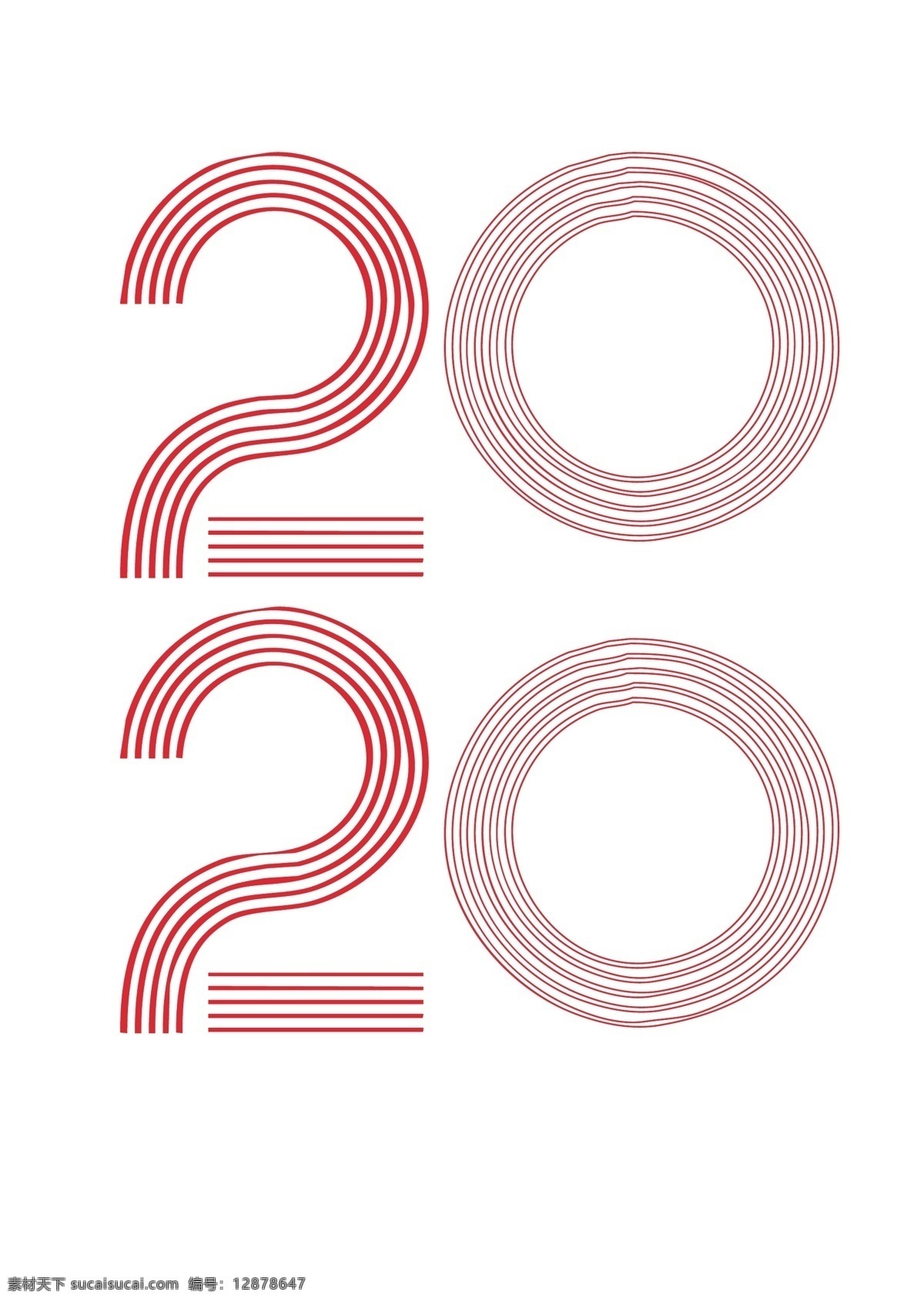 二二红色线条 红色线条 现代 线条 新年 字体 标志图标 其他图标