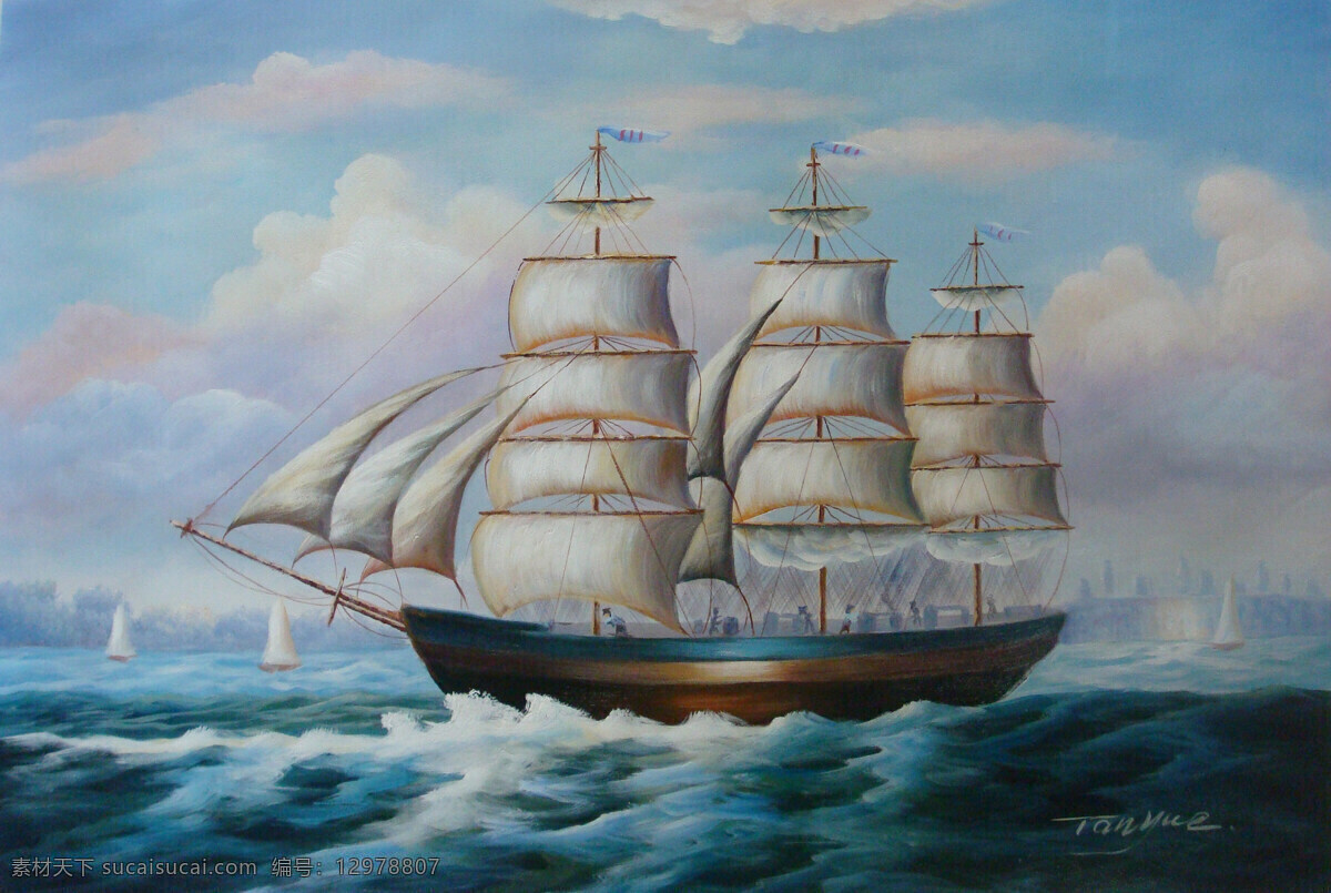 油画 海上 船只 名画 艺术 绘画 文化艺术 艺术品 世界名画 书画文字