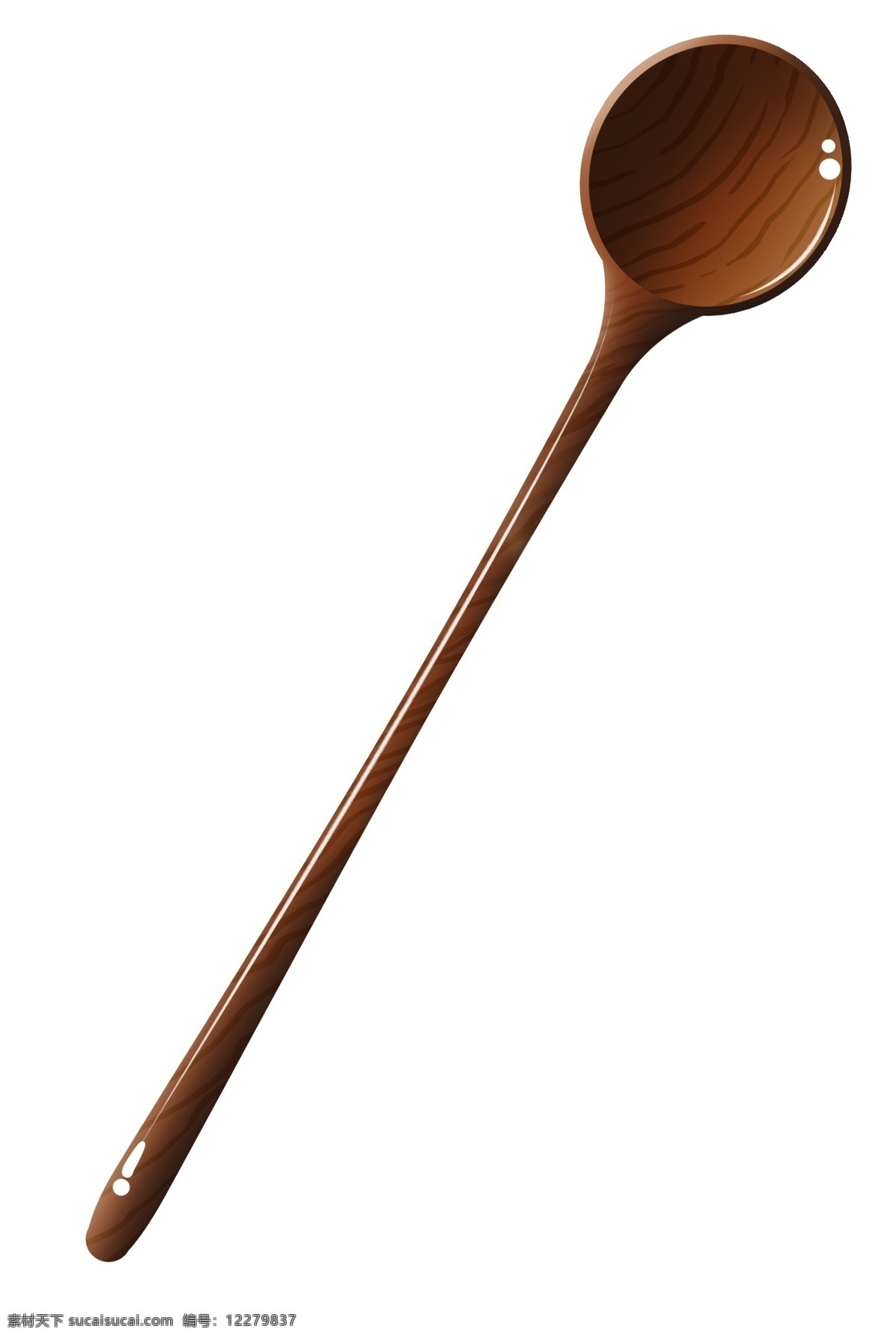 手绘 长 柄 勺子 餐具 长柄的勺子 卡通插画 手绘插画 容器 盛饭 饭菜 器皿 棕色的勺子