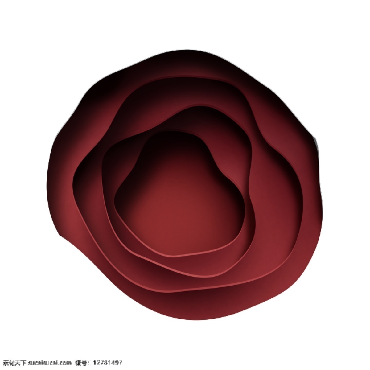 玫瑰花朵元素 深红色 玫瑰花 质感 白色