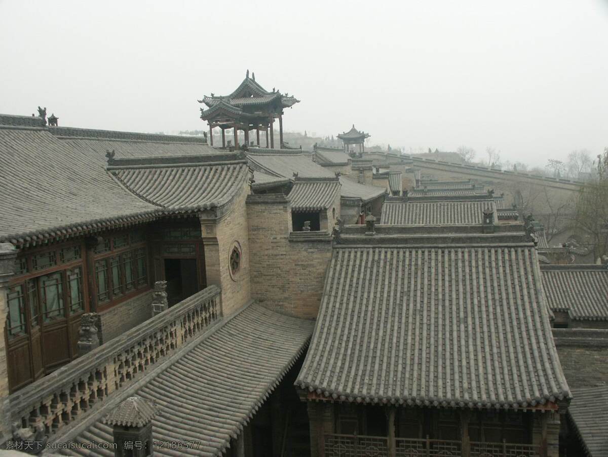 山西 古建筑 风景 庭院 瓦片 树木 实景 国内旅游 旅游摄影