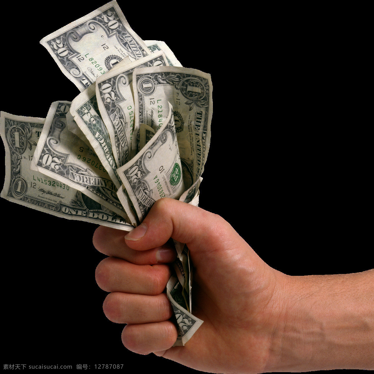 手握一把美元图片免抠png透明素材图片下载-素材编号12787087-素材天下图库