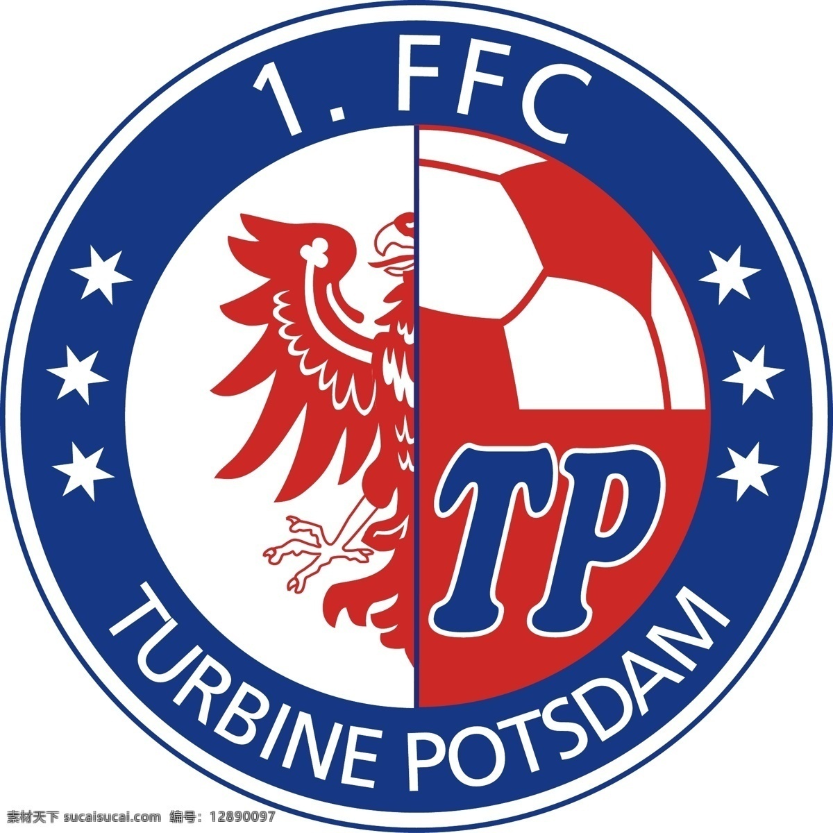 波茨坦 涡轮机 女子 足球 俱乐部 徽标 logo设计 比赛 德国 女足 德甲 甲级 联赛 王飞 矢量图