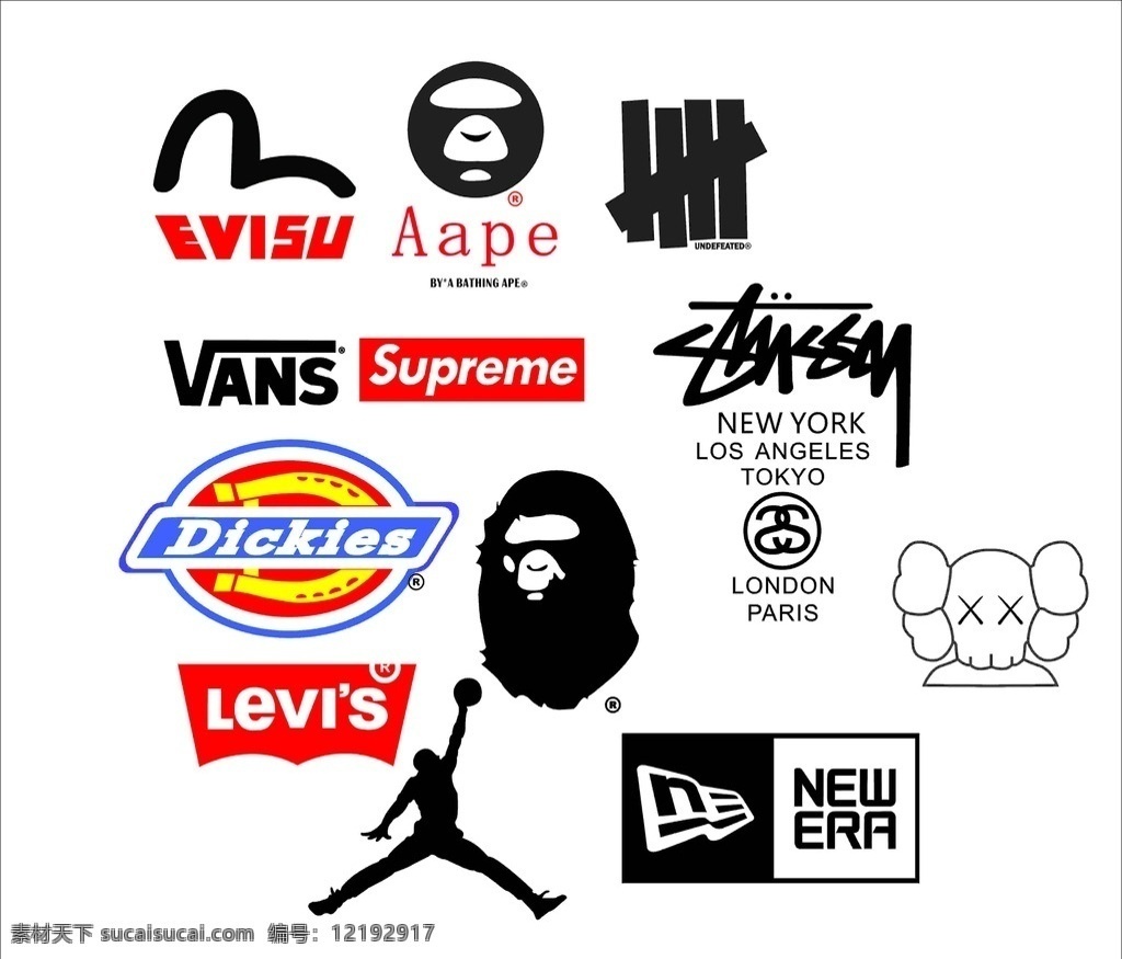 潮牌logo 街牌logo aj bape vans superme kaws logo 潮流 标志图标 企业 标志