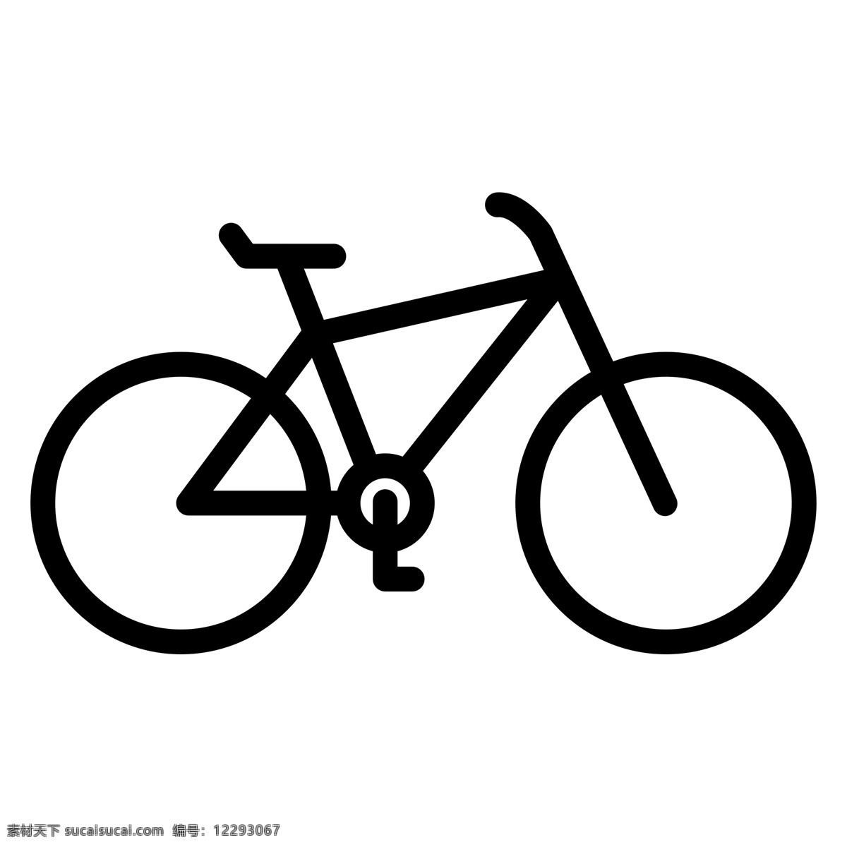 黑色 创意 自行车 元素 扁平化 ui 图标 线稿 交通工具 把手 座位 运输 体育