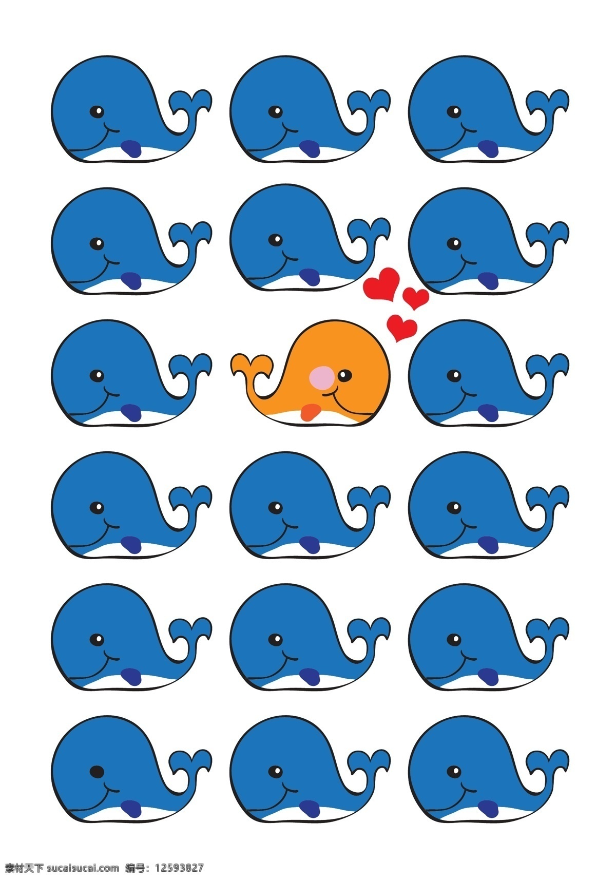 可爱 小海 豚 海洋动物 卡通 小海豚 矢量图