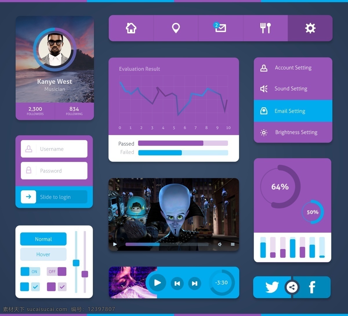 ui 元素 盒 紫色 扁平 web 按钮 菜单 创意 导航 高分辨率 接口 控件 蓝色的 时尚的 免费 现代的 独特的 质量 新鲜的 设计新的 清洁 hd 用户界面 ui元素 详细的 最小的 平 工具箱 界面设置 试剂盒 紫色的 设置 设置菜单 视频播放器 图 登录表单 社会按钮 切换 滑块 图表 集 圆形的 用户界面元素 矢量图